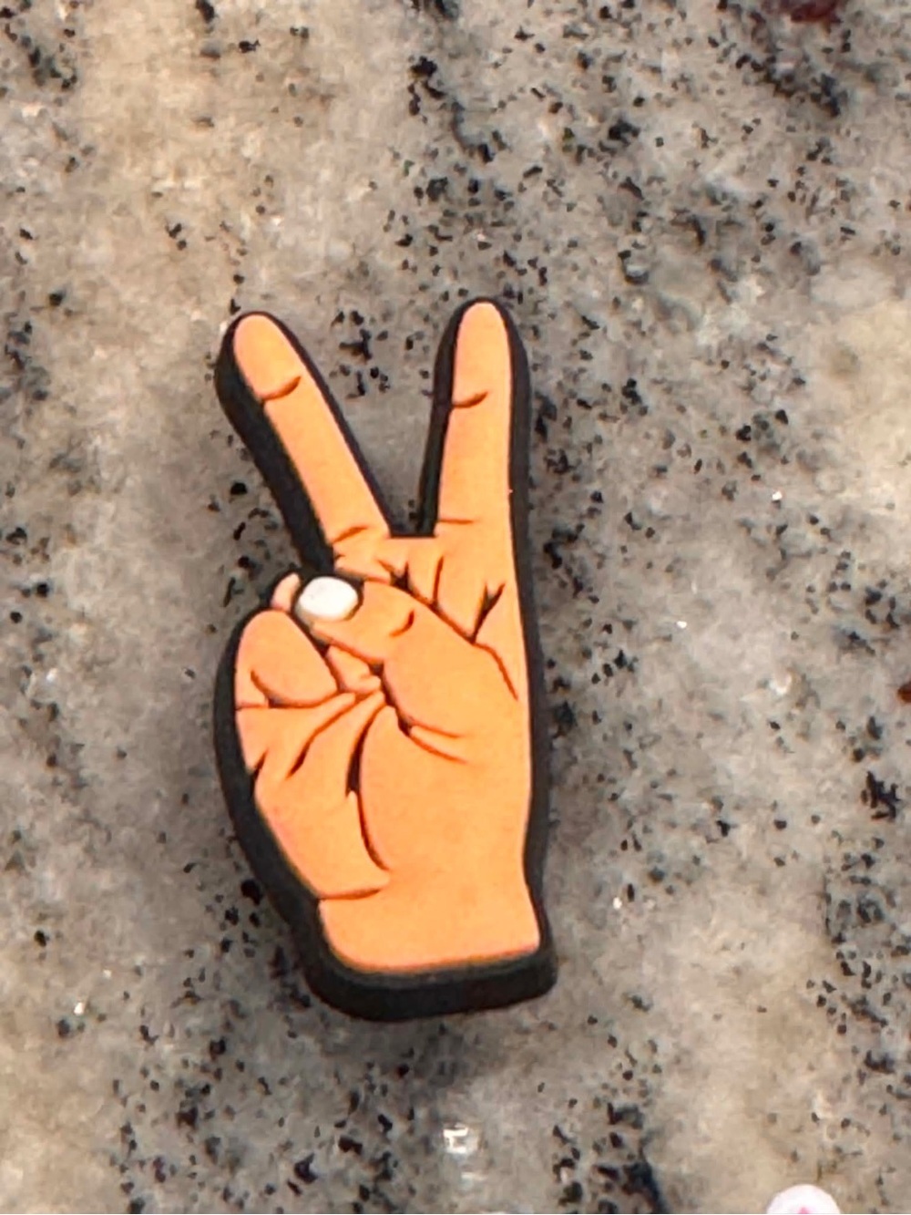 CROCS Orange Peace Sign Jibbitz Charm